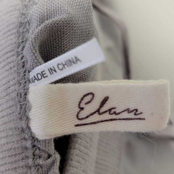 Elan Drawstring Rolled Up Shorts Gray M - Picture 3 of 5